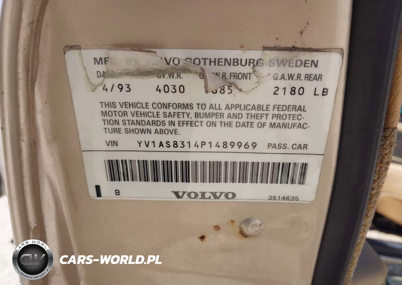 1993 Volvo 240 VIN:YV1AS8314P1489969 - 9