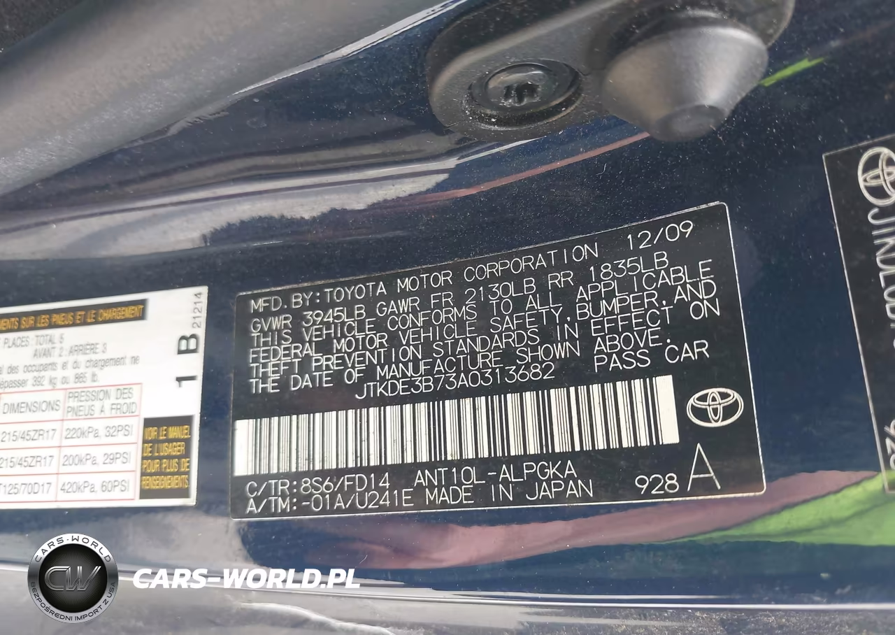 2010 Scion Tc VIN:JTKDE3B73A0313682 - 9
