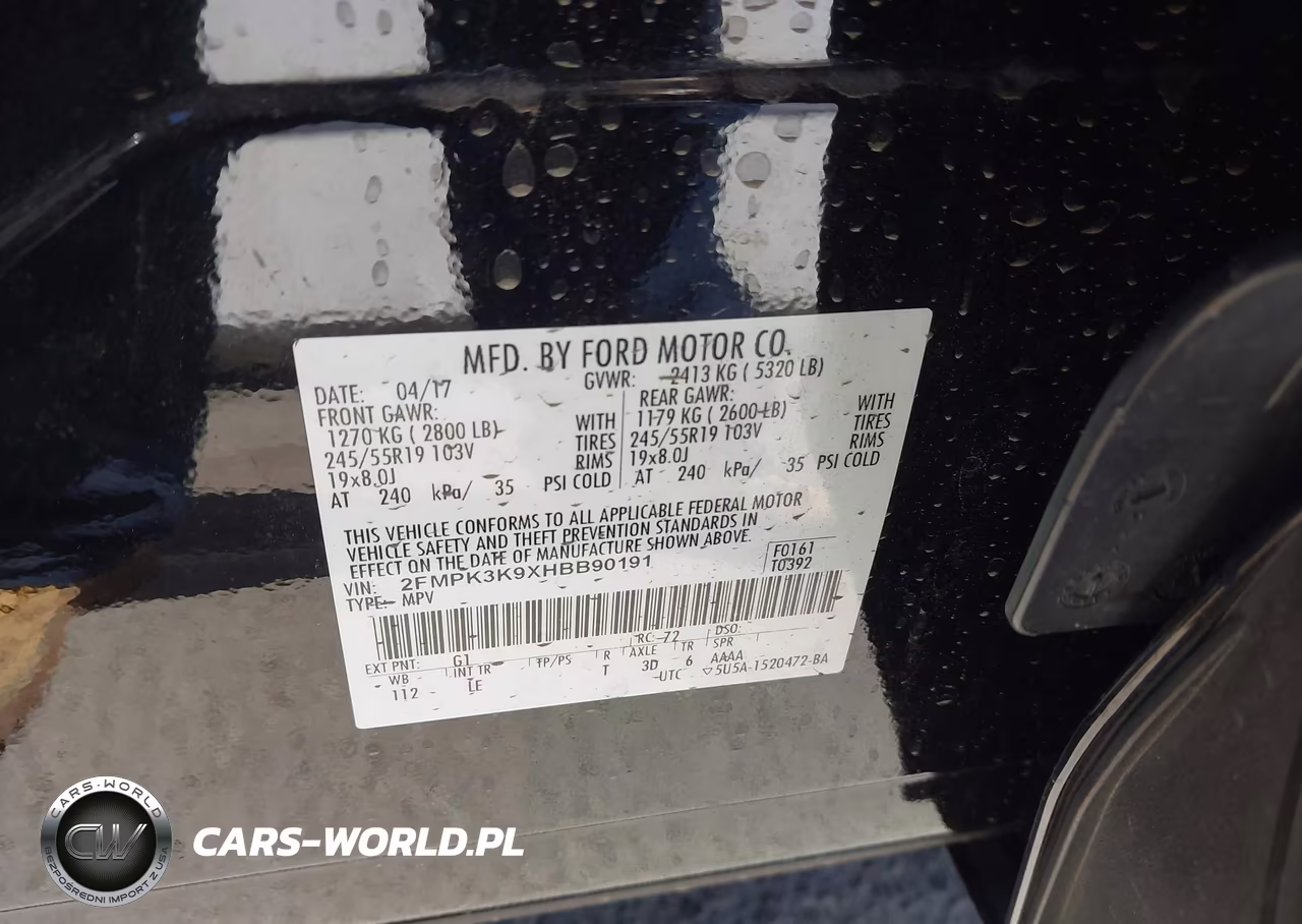 2017 Ford Edge Titanium VIN:2FMPK3K9XHBB90191 - 9