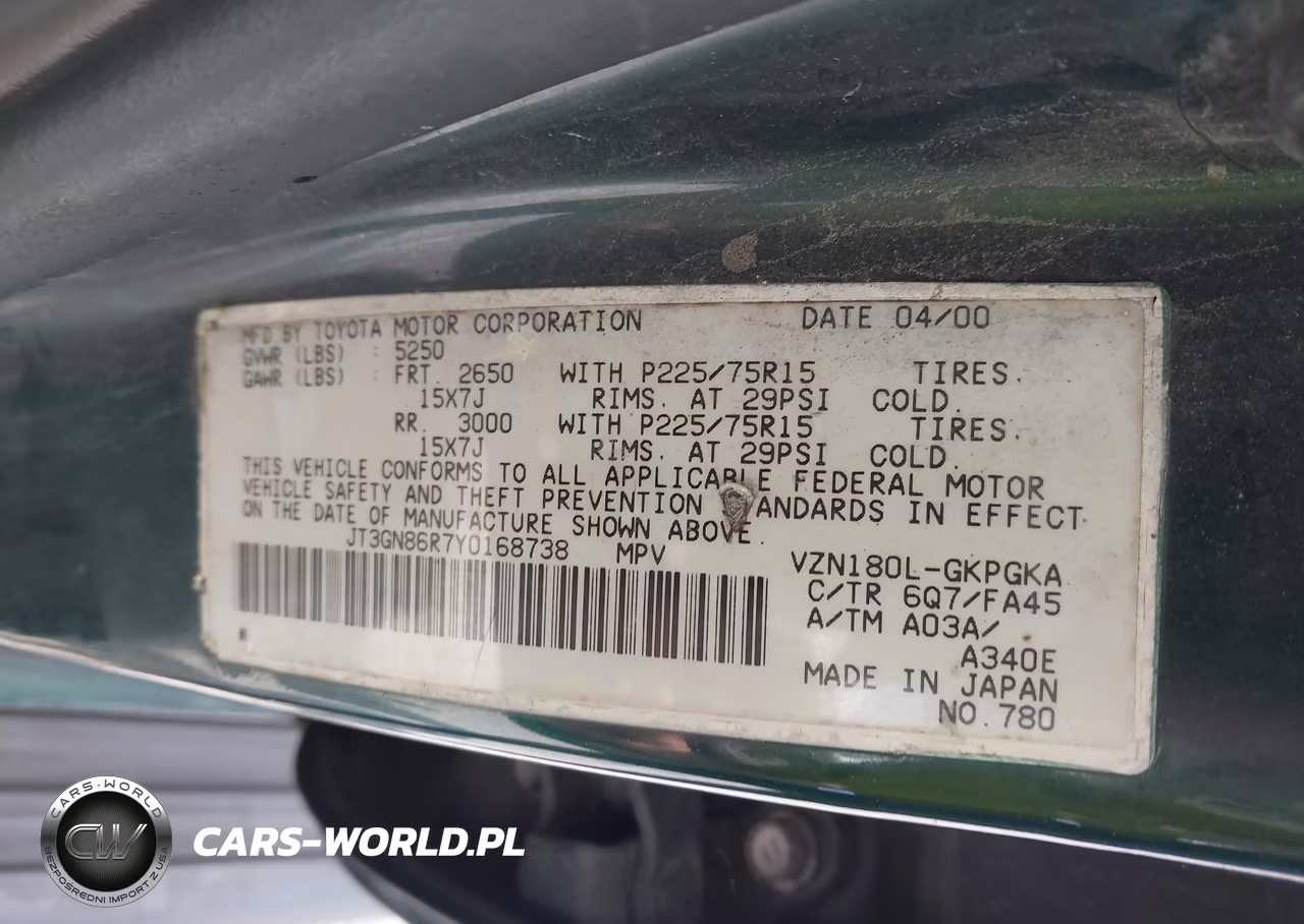 2000 Toyota 4Runner Sr5 V6 VIN:JT3GN86R7Y0168738 - 9