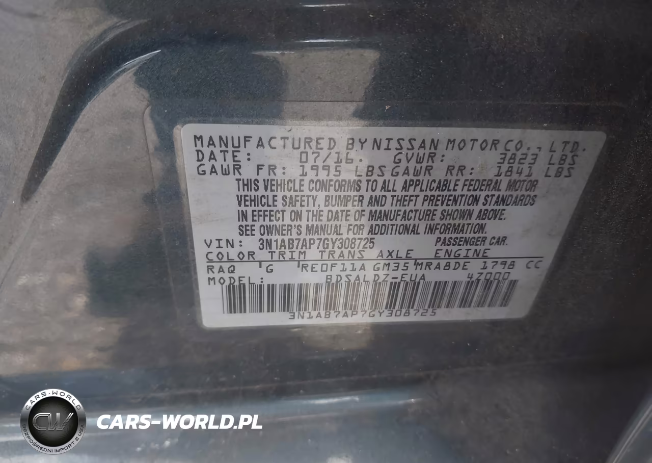 2016 Nissan Sentra Sv VIN:3N1AB7AP7GY308725 - 9
