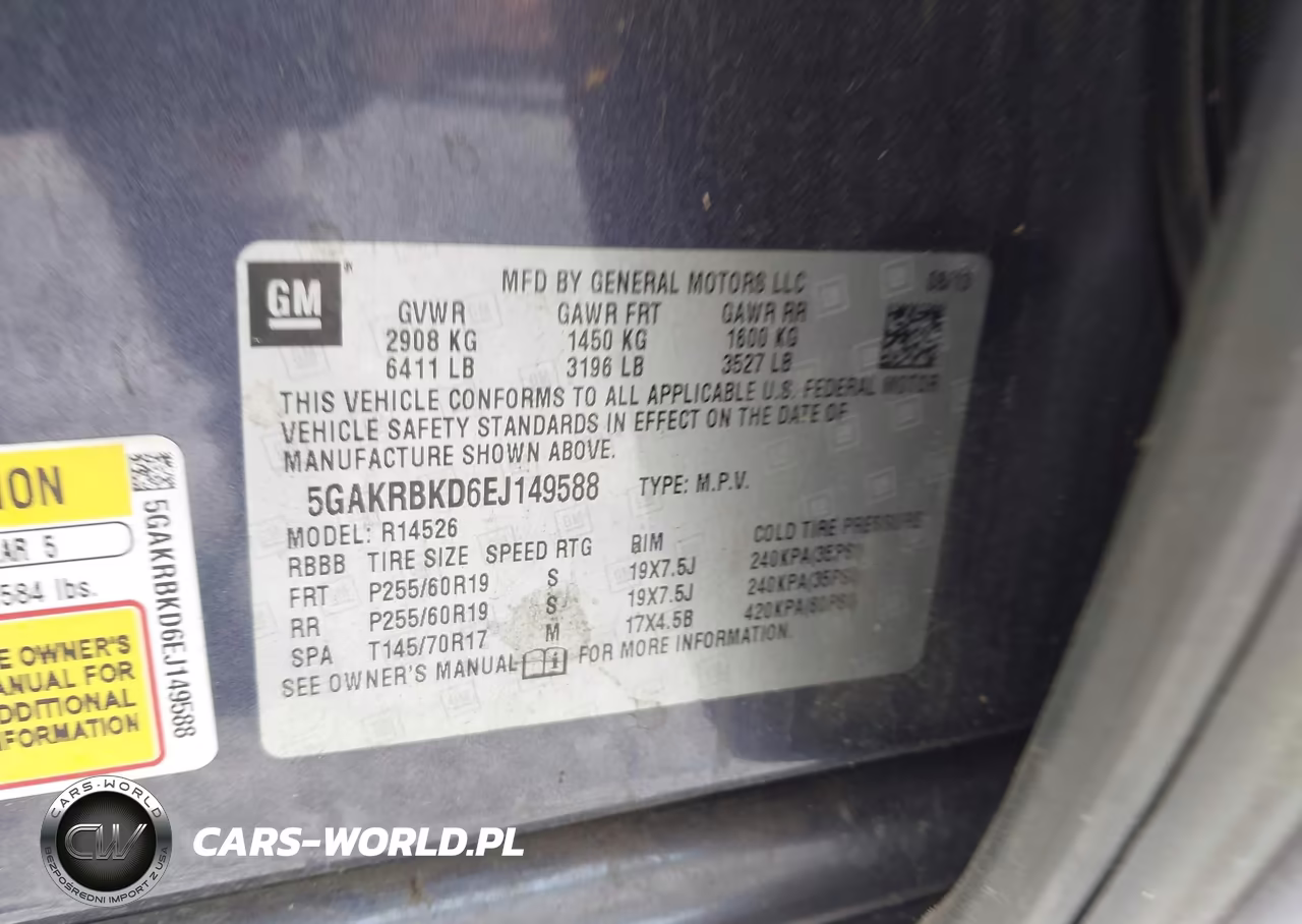 2014 Buick Enclave Leather VIN:5GAKRBKD6EJ149588 - 9