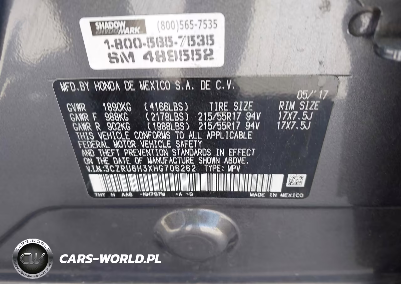 2017 Honda Hr-V Lx VIN:3CZRU6H3XHG706262 - 9