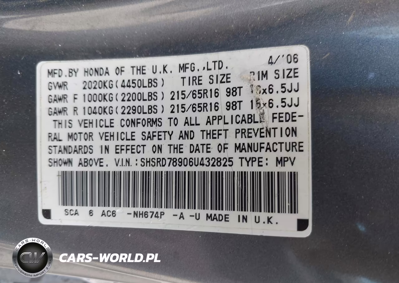 2006 Honda Cr-V Se VIN:SHSRD78906U432825 - 9