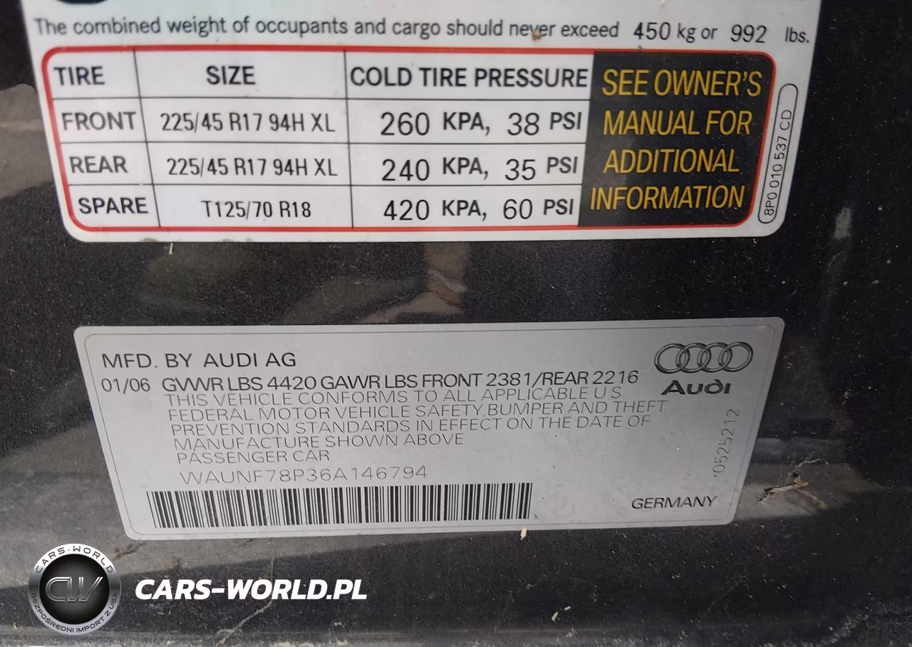 2006 Audi A3 2.0T VIN:WAUNF78P36A146794 - 9