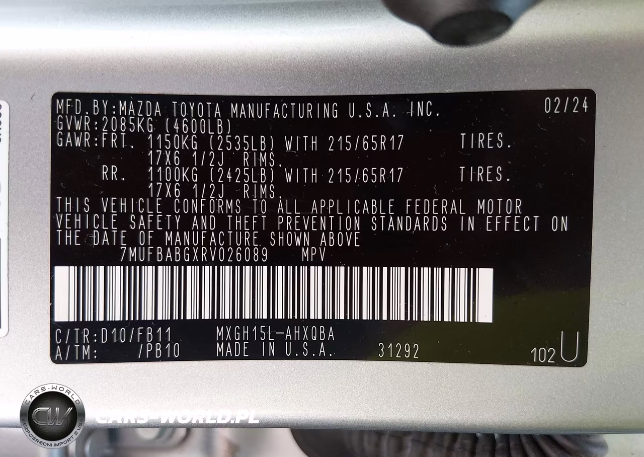 2024 Toyota Corolla Cross Hybrid S VIN:7MUFBABGXRV026089 - 9