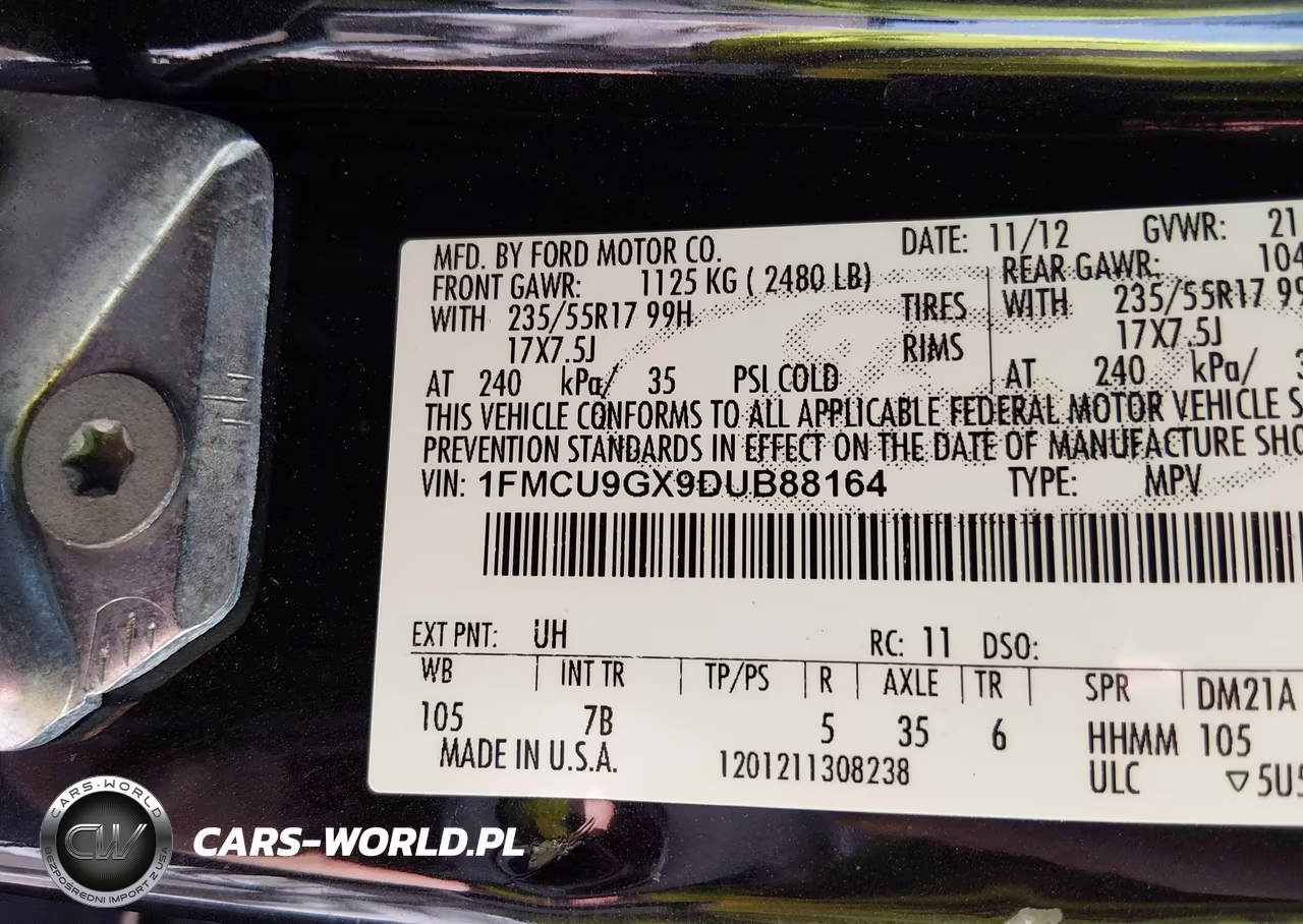 2013 Ford Escape Se VIN:1FMCU9GX9DUB88164 - 9