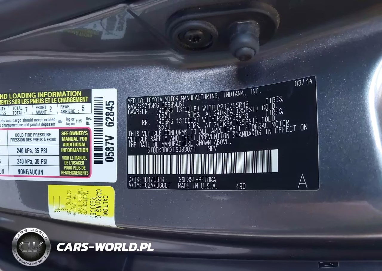 2014 Toyota Sienna Xle 7 Passenger VIN:5TDDK3DCXES083071 - 9