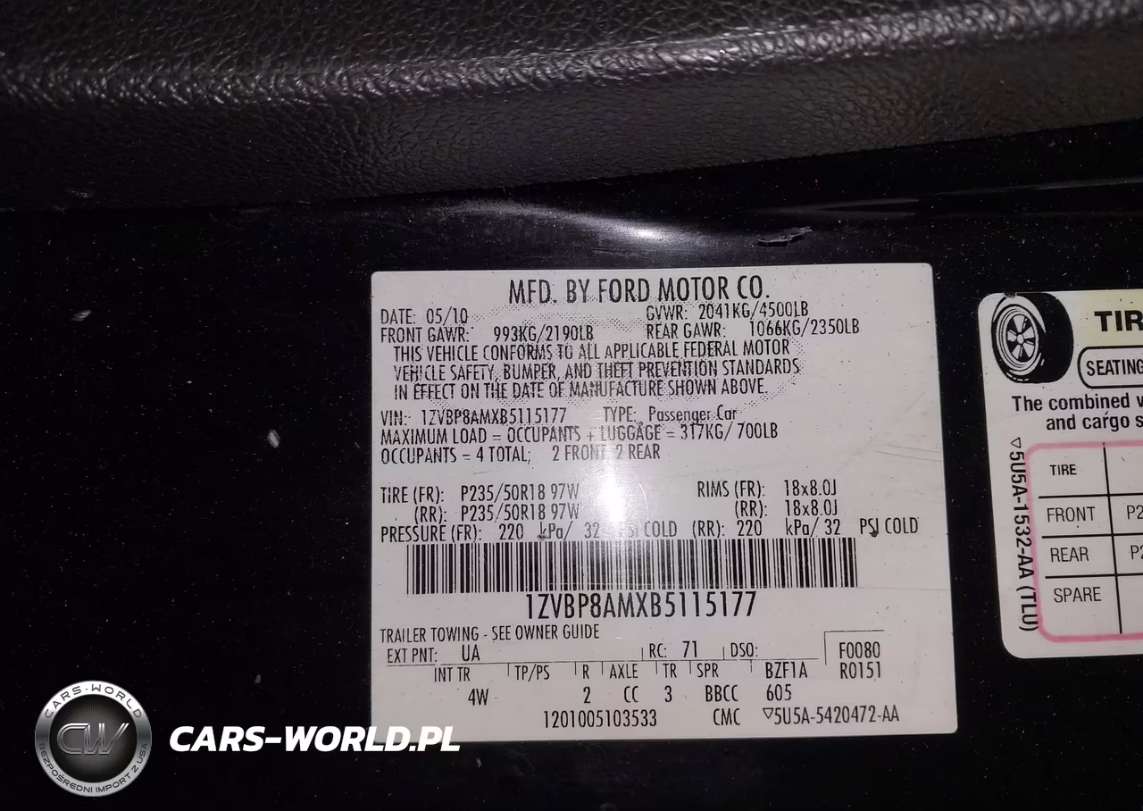 2011 Ford Mustang V6 Premium VIN:1ZVBP8AMXB5115177 - 9