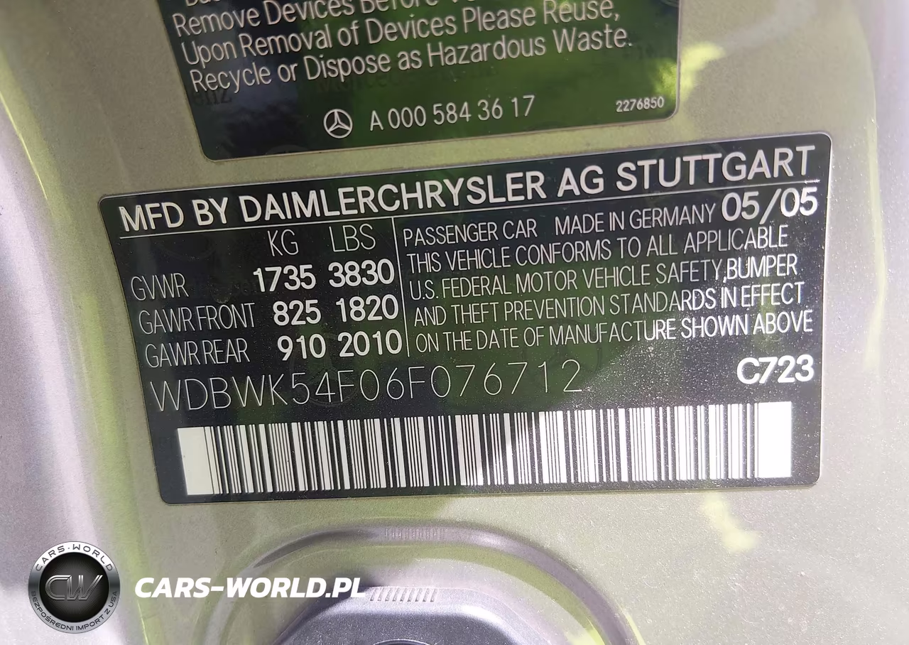 2006 Mercedes-Benz Slk 280 VIN:WDBWK54F06F076712 - 9