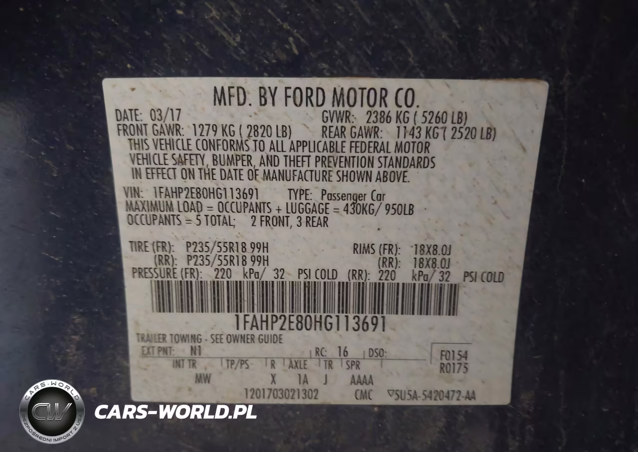 2017 Ford Taurus Sel VIN:1FAHP2E80HG113691 - 9