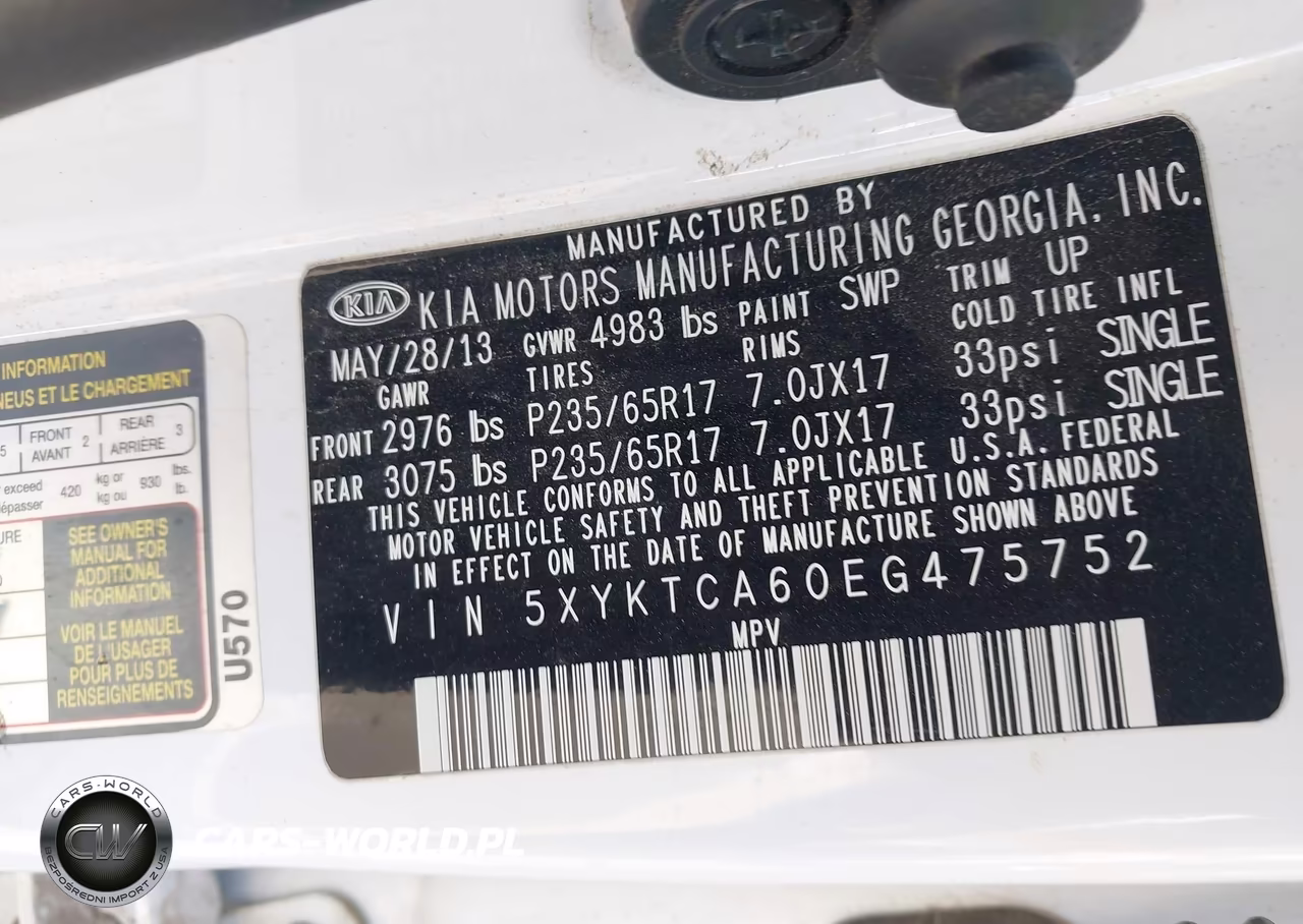 2014 Kia Sorento Lx VIN:5XYKTCA60EG475752 - 9