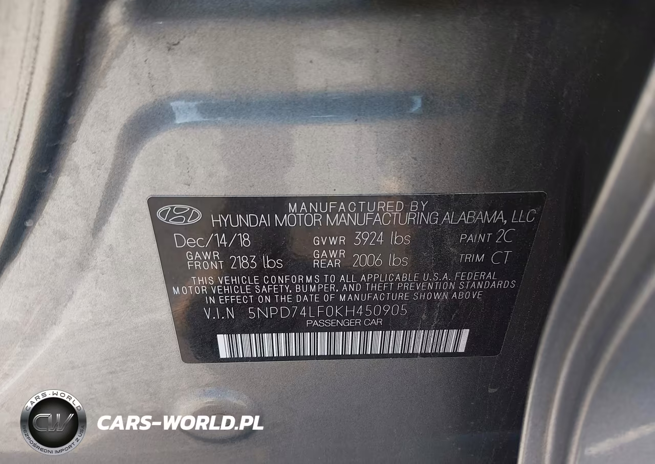 2019 Hyundai Elantra Se VIN:5NPD74LF0KH450905 - 9