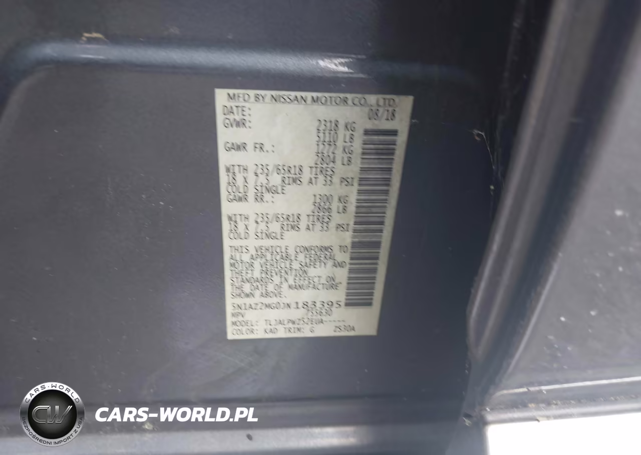 2018 Nissan Murano S VIN:5N1AZ2MG0JN183395 - 9