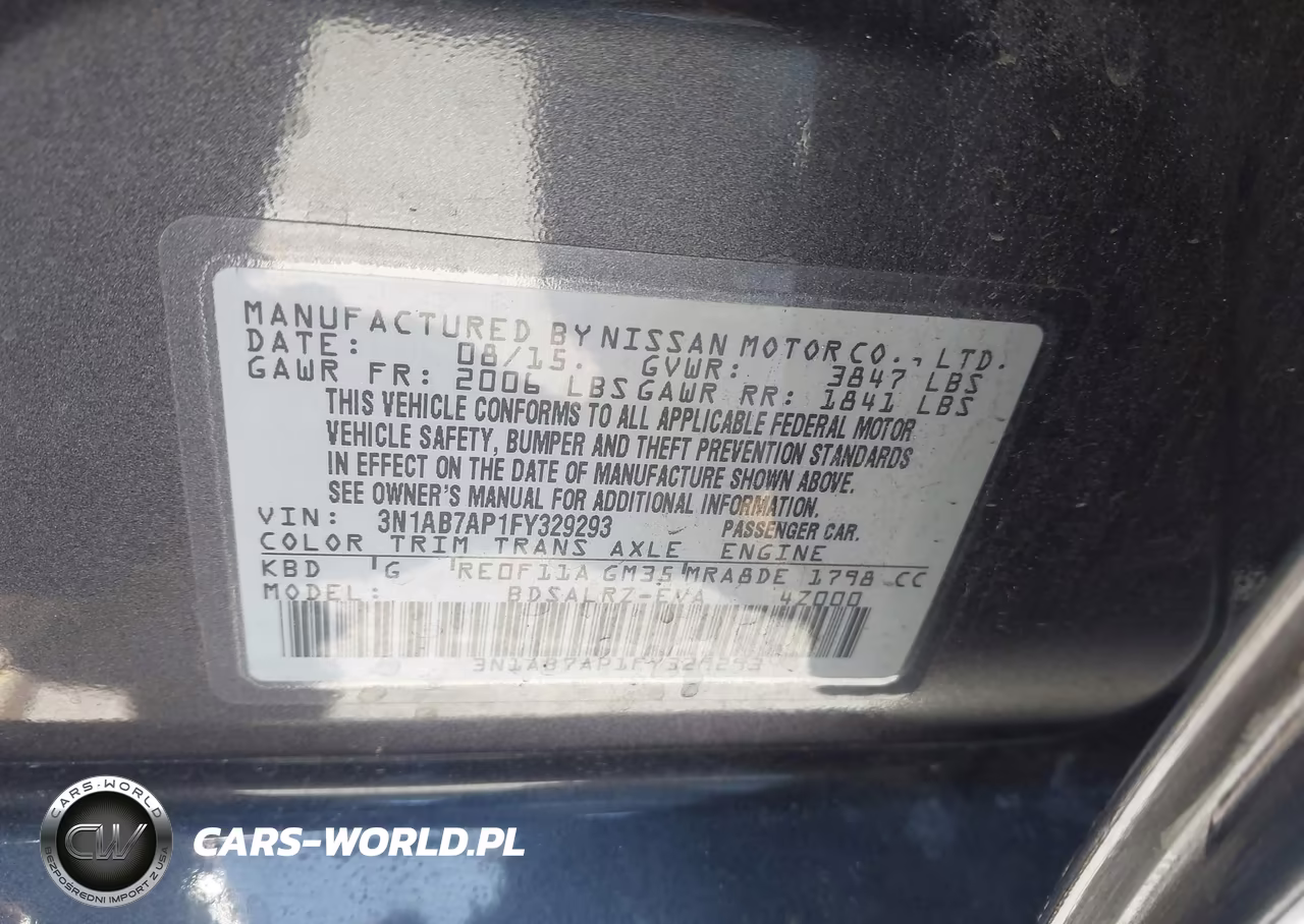 2015 Nissan Sentra Sr VIN:3N1AB7AP1FY329293 - 9