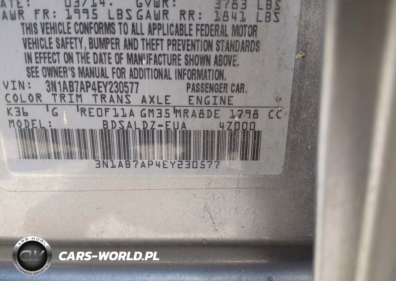 2014 Nissan Sentra Fe+ S-Fe+ Sv-S-Sl-Sr-Sv VIN:3N1AB7AP4EY230577 - 9