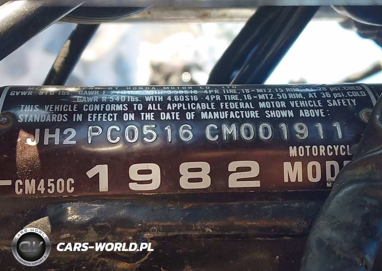 1982 Honda Cm450 C VIN:JH2PC0516CM001911 - 10