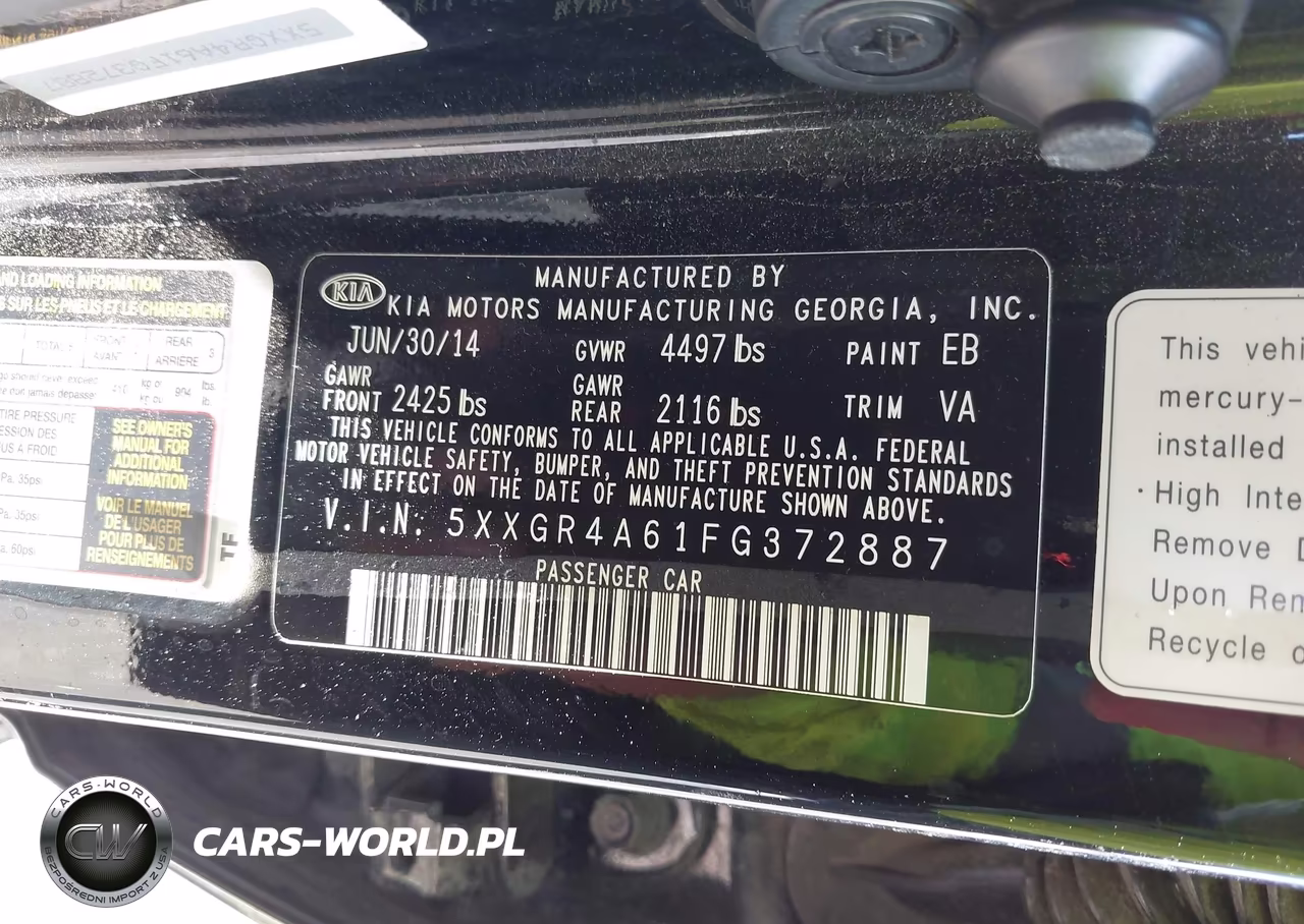 2015 Kia Optima Sxl Turbo VIN:5XXGR4A61FG372887 - 9