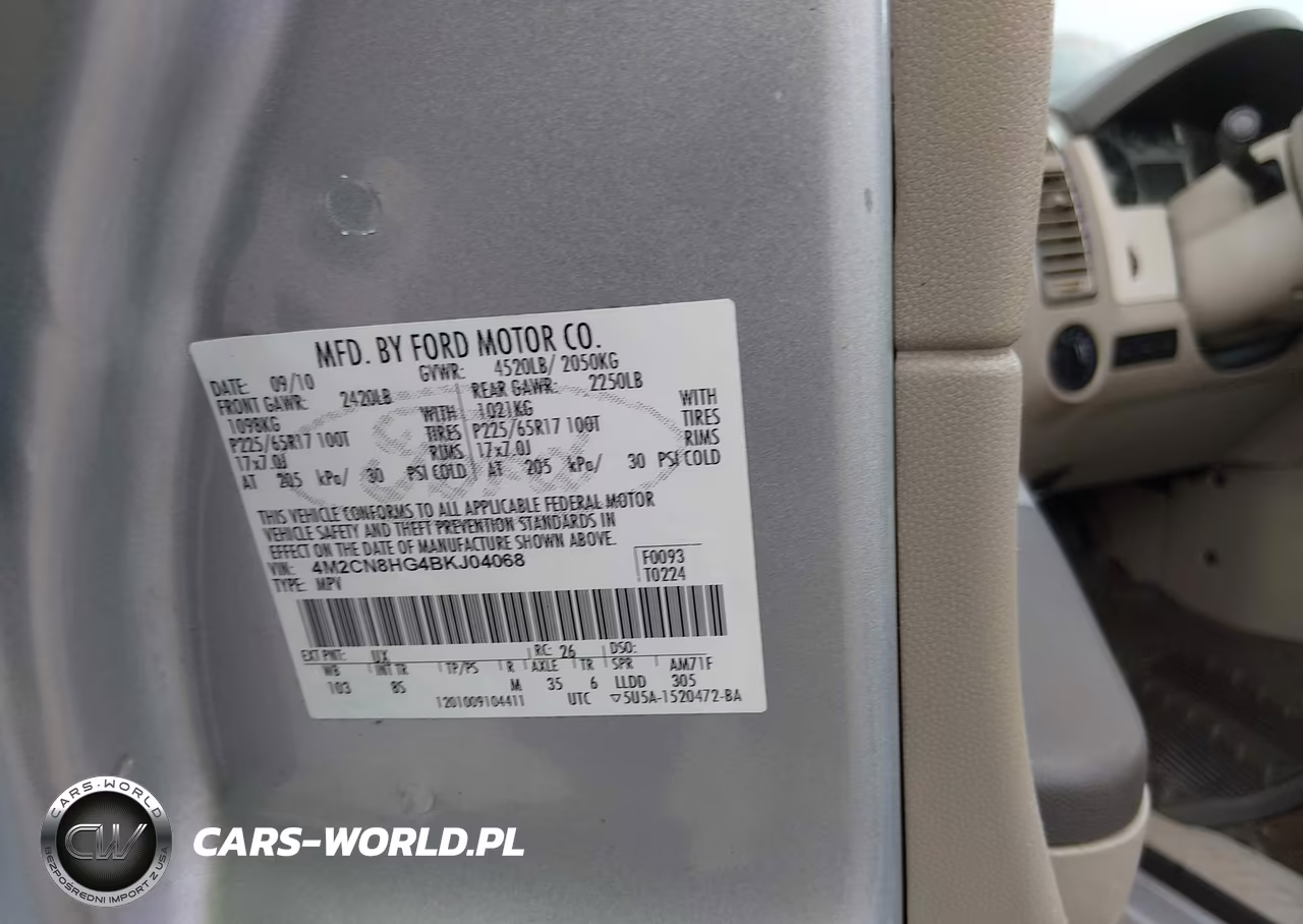 2011 Mercury Mariner Premier VIN:4M2CN8HG4BKJ04068 - 9