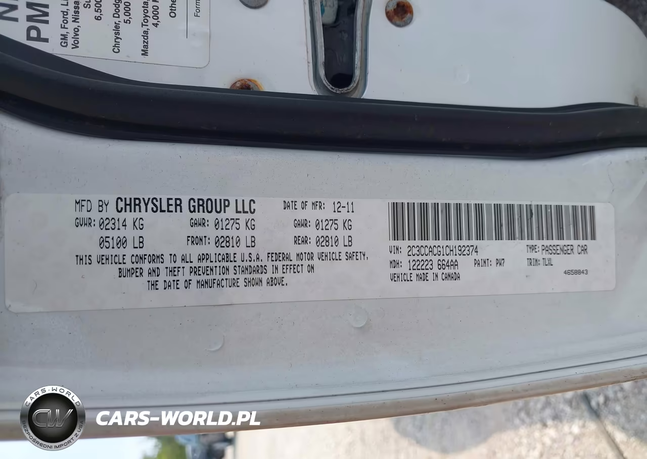 2012 Chrysler 300 Limited VIN:2C3CCACG1CH192374 - 9