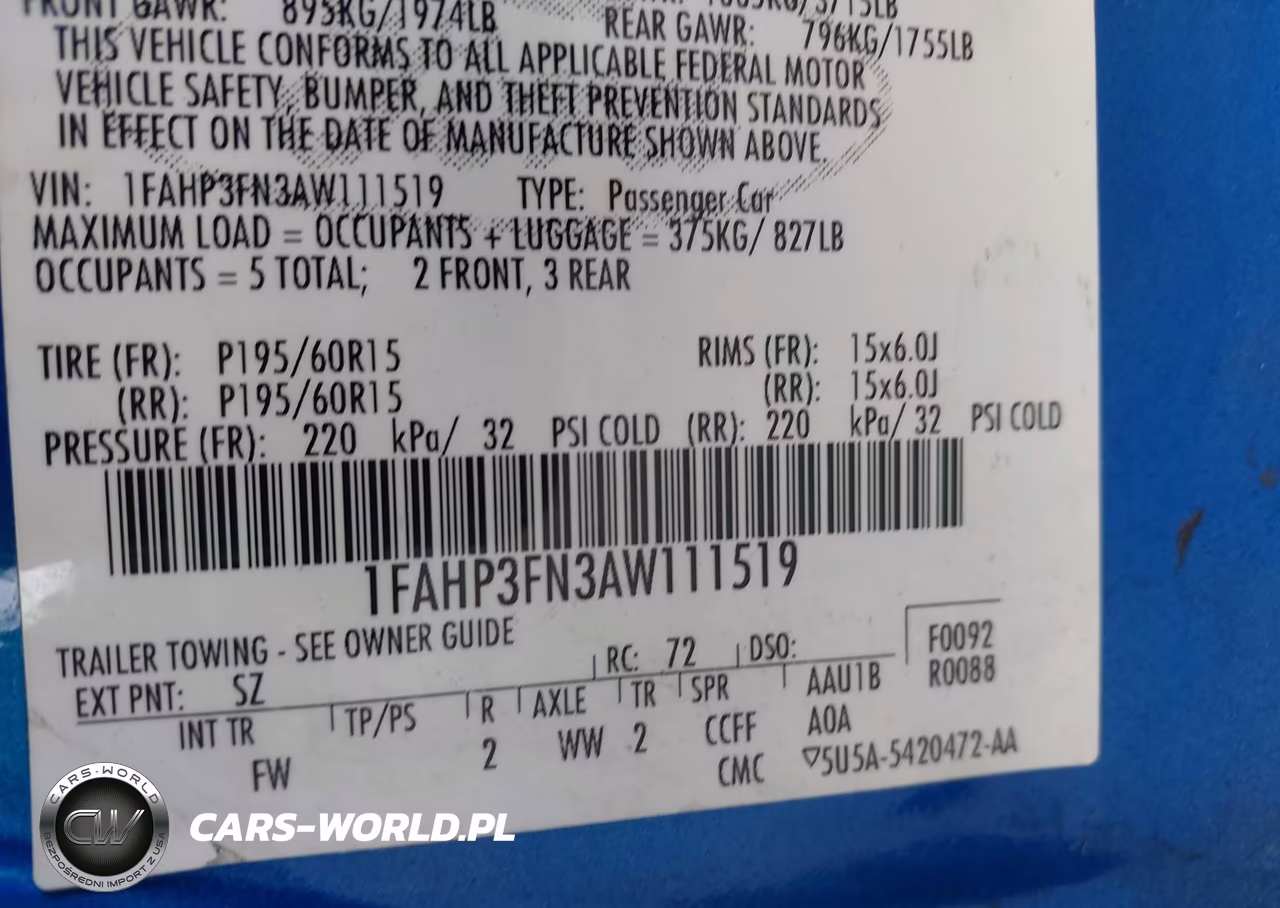 2010 Ford Focus Se VIN:1FAHP3FN3AW111519 - 9