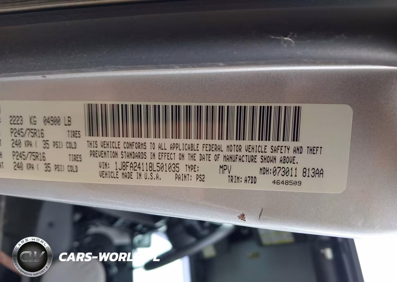 2008 Jeep Wrangler X VIN:1J8FA24118L501035 - 9