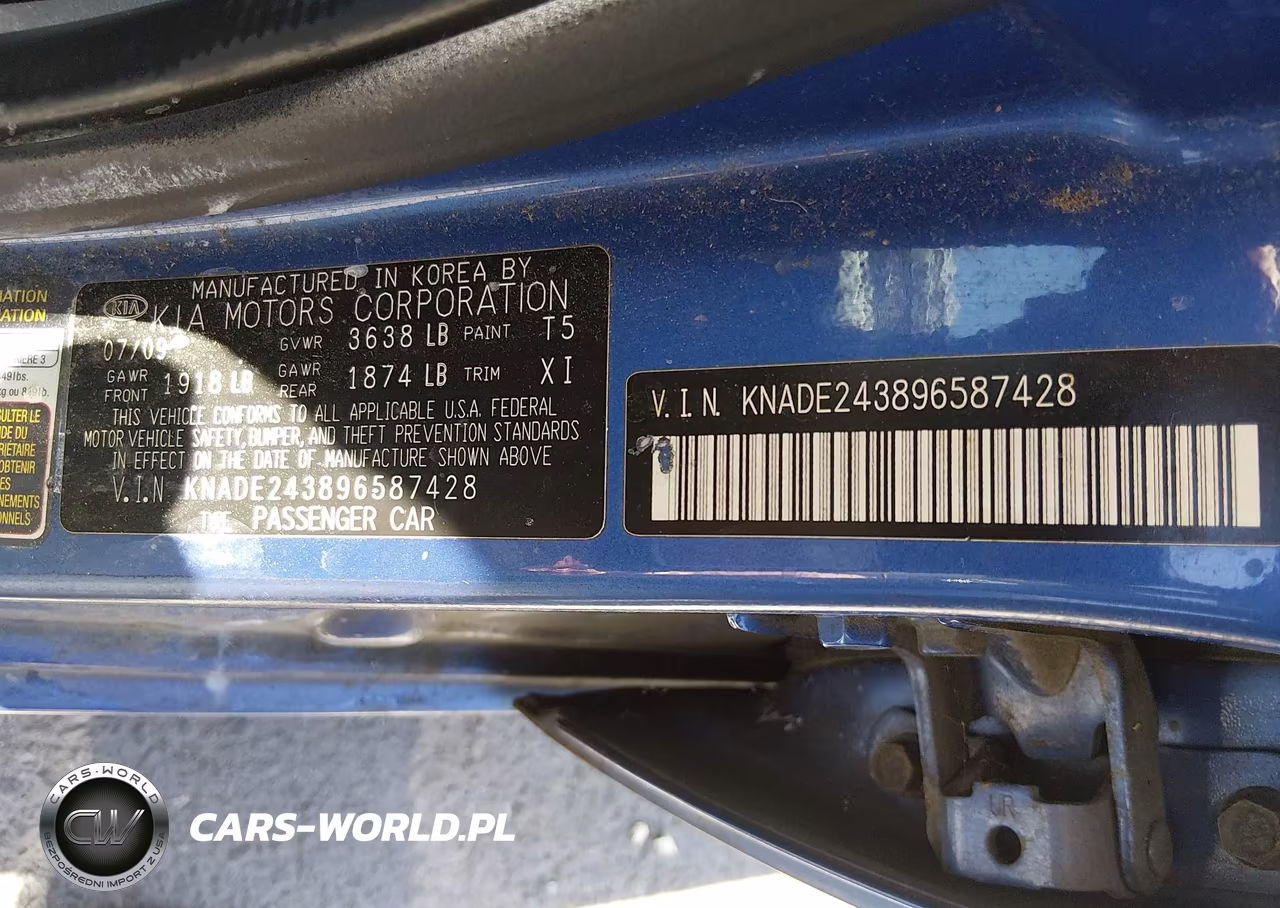 2009 Kia Rio5 Sx VIN:KNADE243896587428 - 9