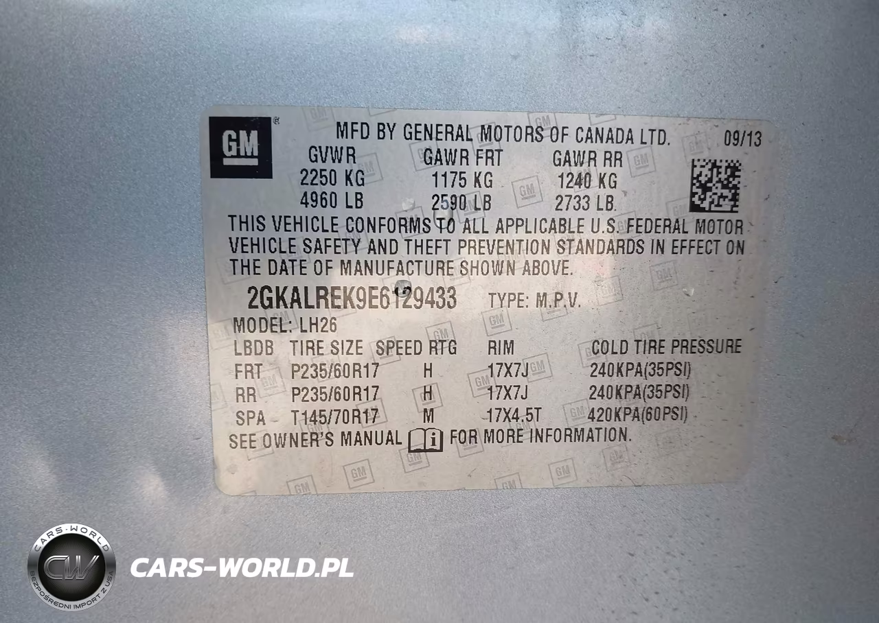 2014 GMC Terrain Sle-2 VIN:2GKALREK9E6129433 - 9