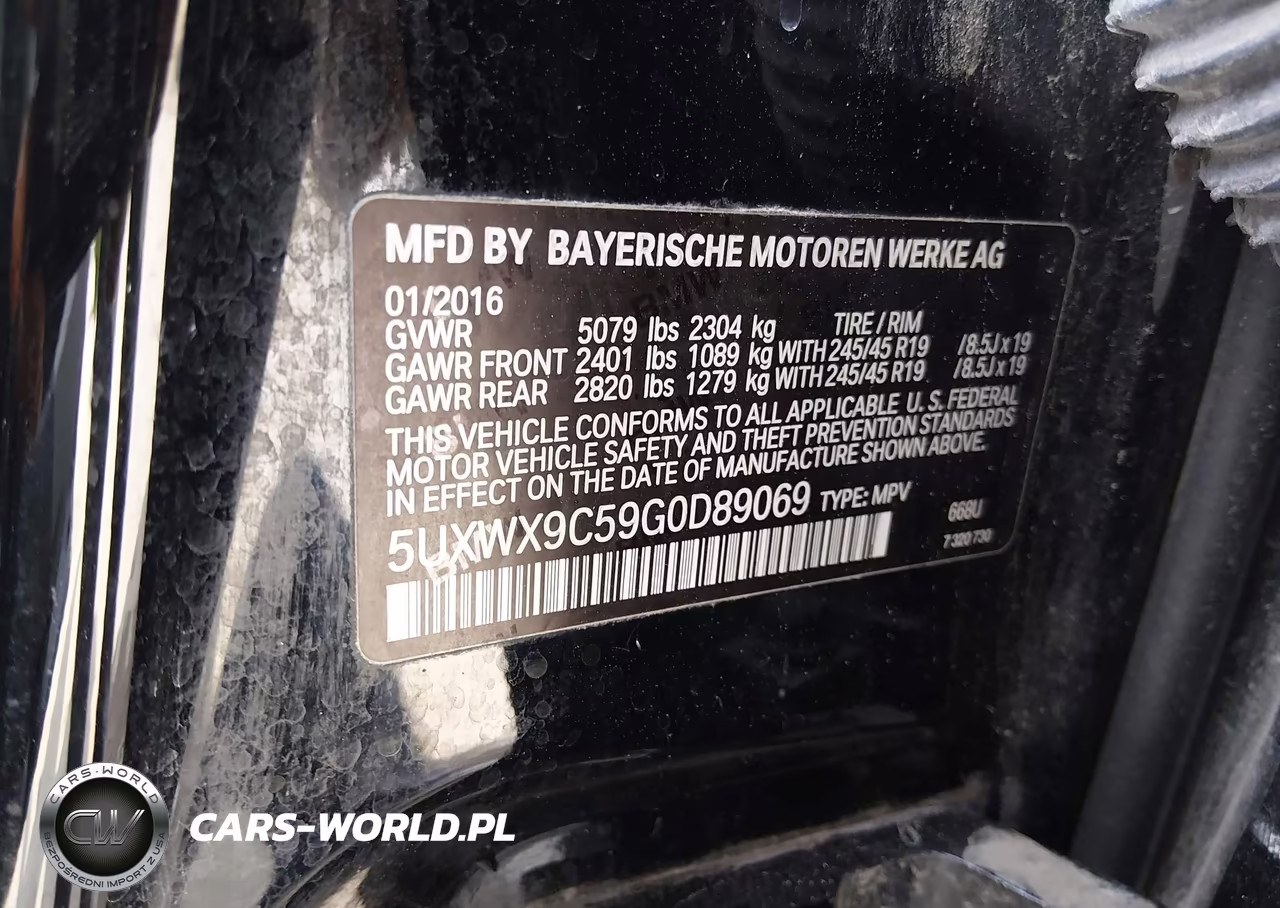 2016 BMW X3 xDrive28I VIN:5UXWX9C59G0D89069 - 9