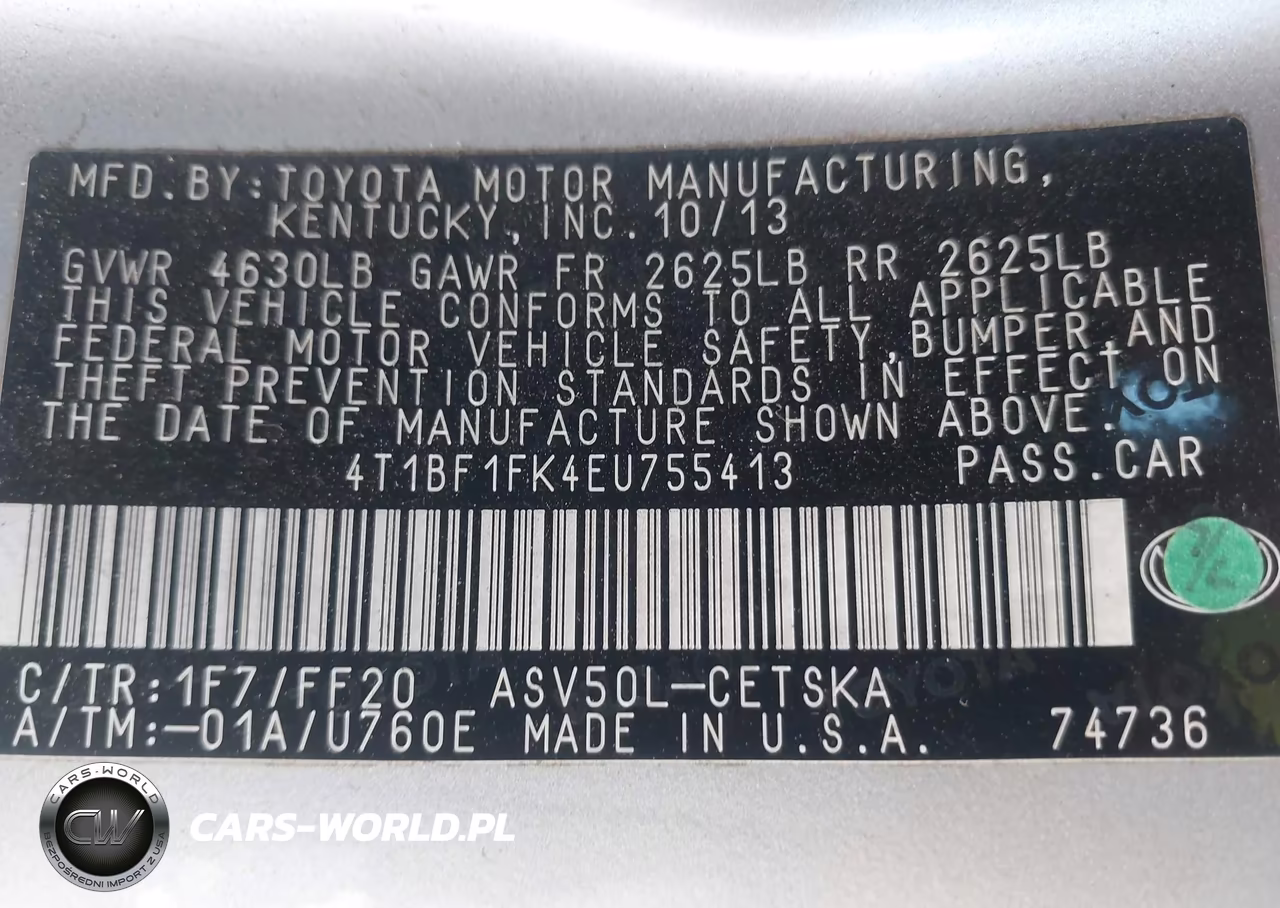 2014 Toyota Camry Se VIN:4T1BF1FK4EU755413 - 9
