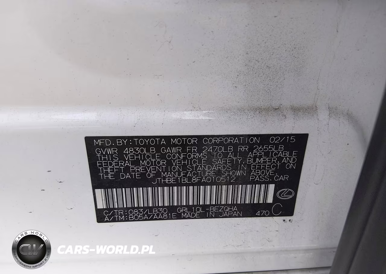2015 Lexus Gs 350 VIN:JTHBE1BL8FA010512 - 9