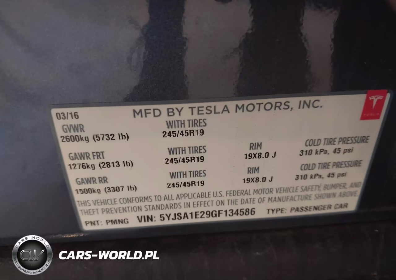 2016 Tesla Model S 60D-70D-75D-85D-90D VIN:5YJSA1E29GF134586 - 9