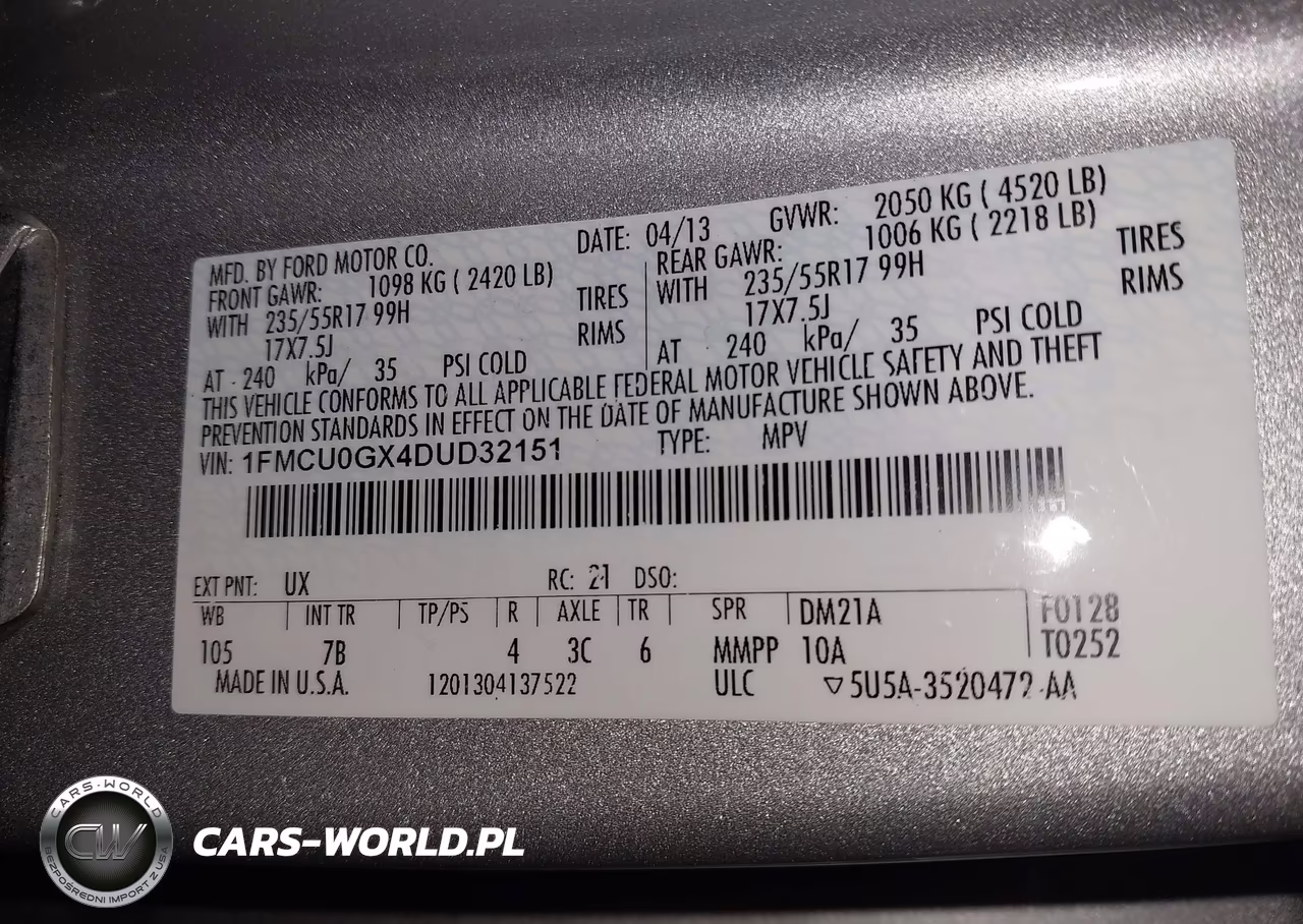 2013 Ford Escape Se VIN:1FMCU0GX4DUD32151 - 9