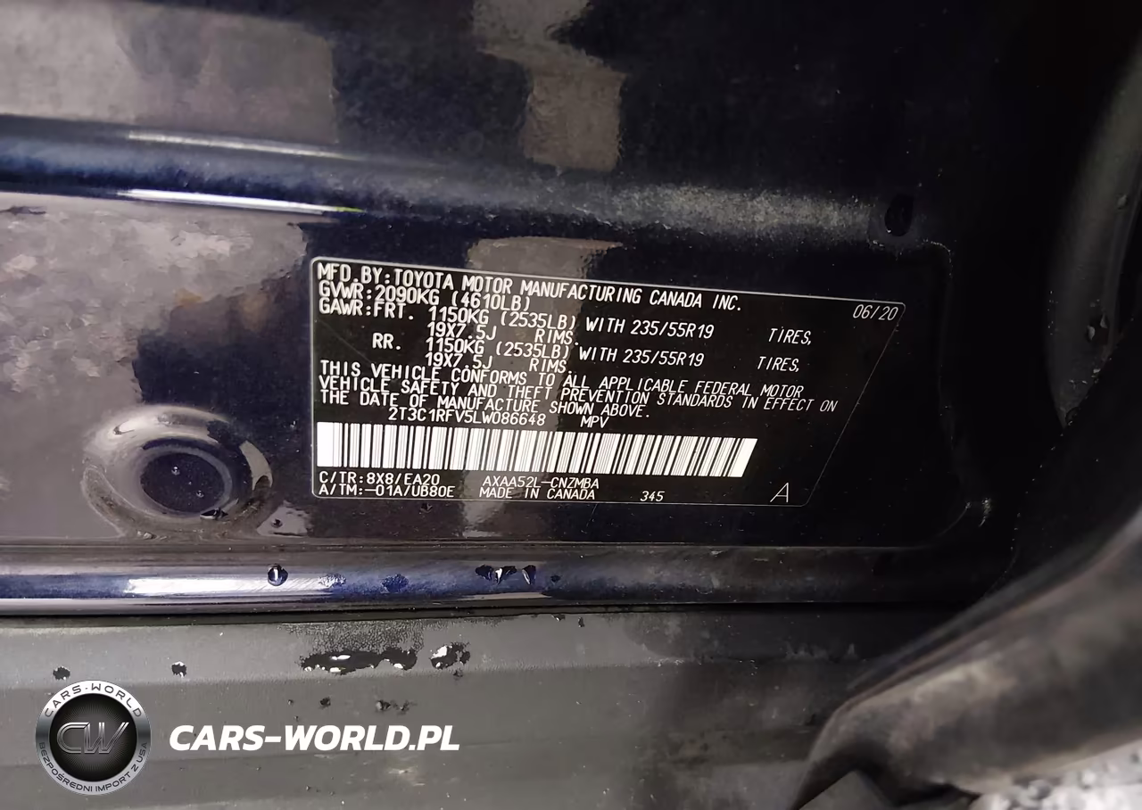 2020 Toyota Rav4 Xle Premium VIN:2T3C1RFV5LW086648 - 9
