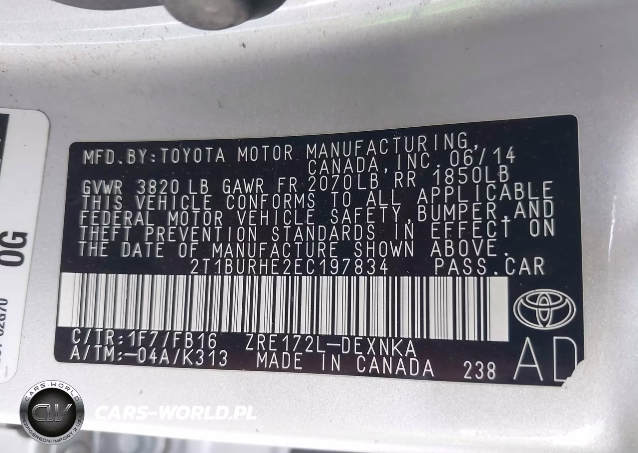 2014 Toyota Corolla Le VIN:2T1BURHE2EC197834 - 9