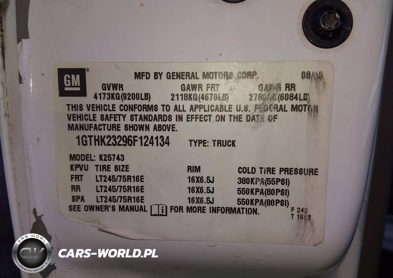 2006 GMC Sierra 2500Hd Sle2 VIN:1GTHK23296F124134 - 9