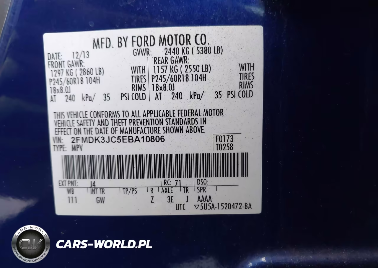 2014 Ford Edge Sel VIN:2FMDK3JC5EBA10806 - 9