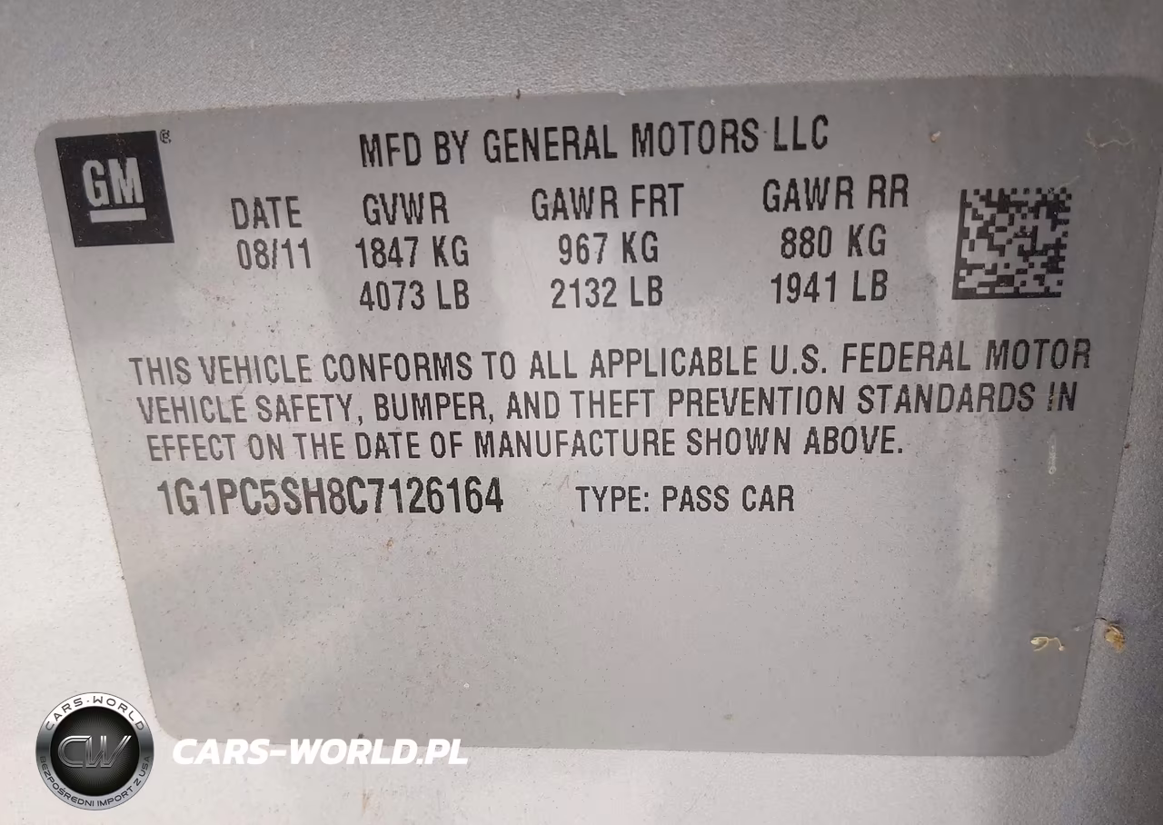 2012 Chevrolet Cruze Ls VIN:1G1PC5SH8C7126164 - 9