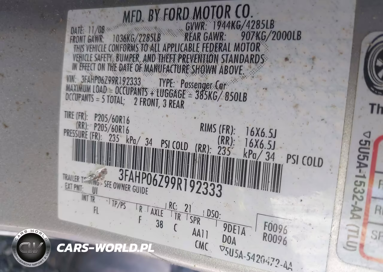 2009 Ford Fusion S VIN:3FAHP06Z99R192333 - 9