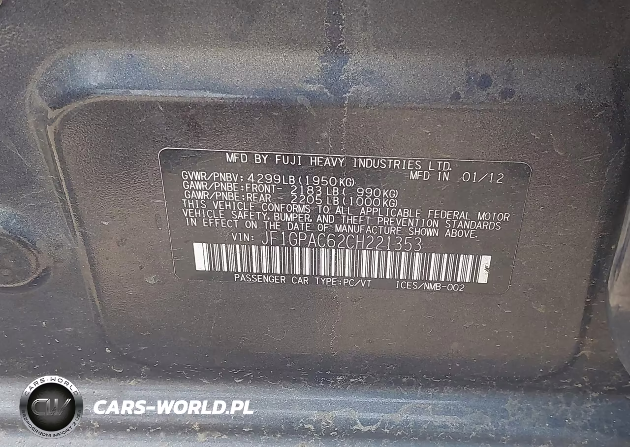 2012 Subaru Impreza 2.0I Premium VIN:JF1GPAC62CH221353 - 9