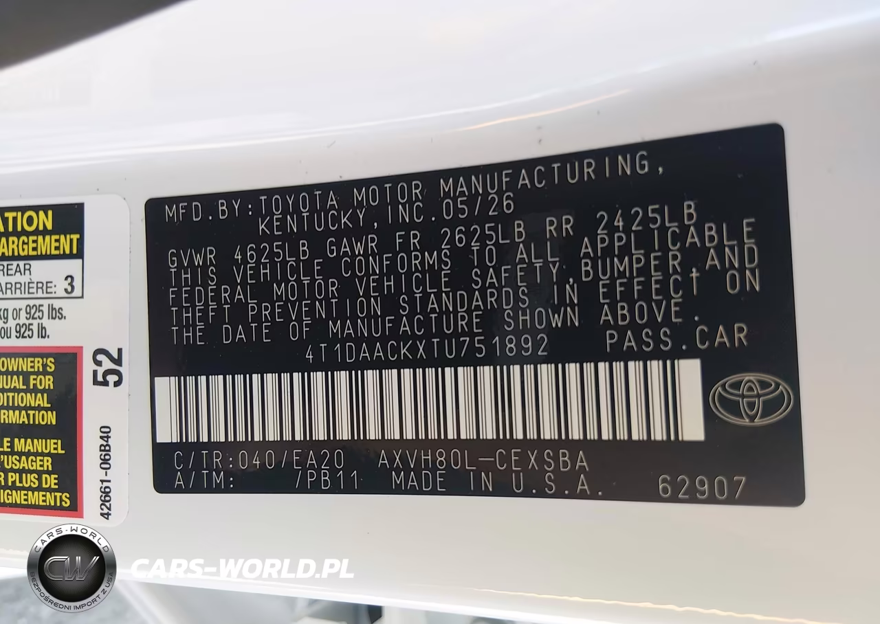 2026 Toyota Camry Se VIN:4T1DAACKXTU751892 - 9