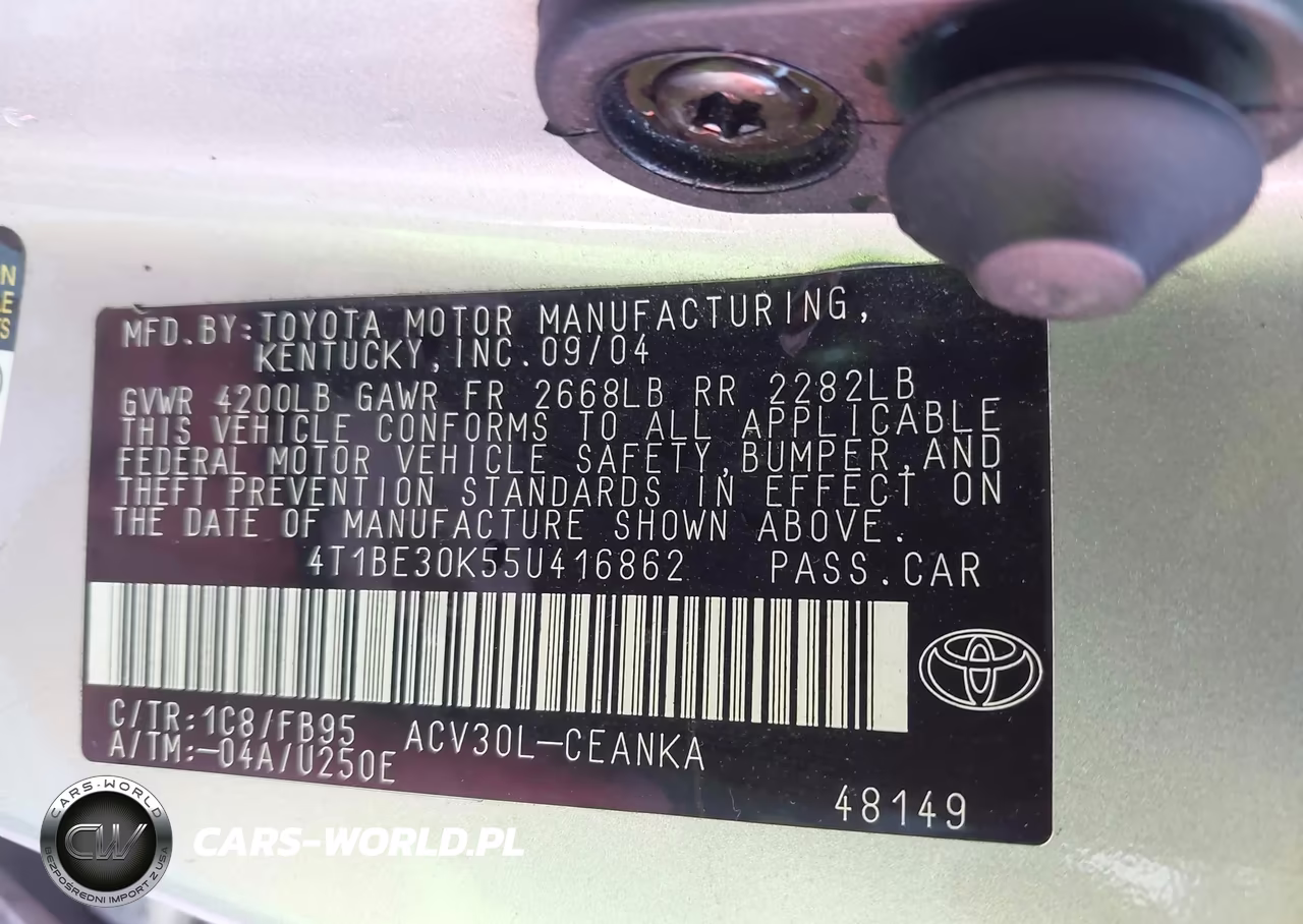 2005 Toyota Camry Le VIN:4T1BE30K55U416862 - 9