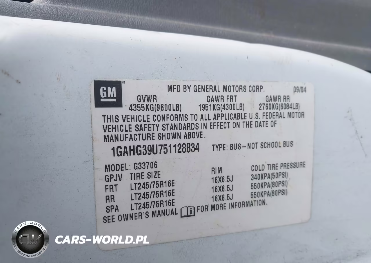 2005 Chevrolet Express Passenger VIN:1GAHG39U751128834 - 9