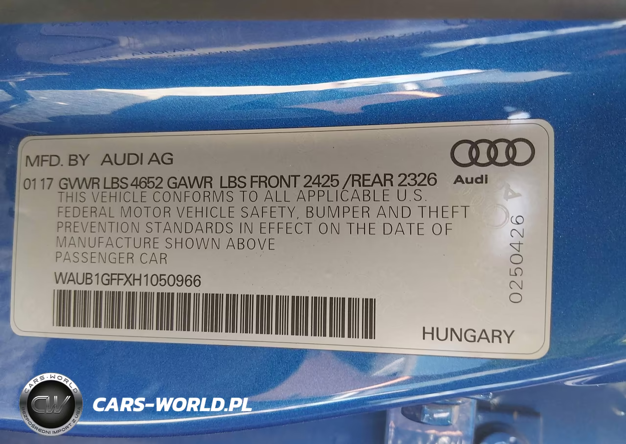 2017 Audi S3 Premium Plus VIN:WAUB1GFFXH1050966 - 9