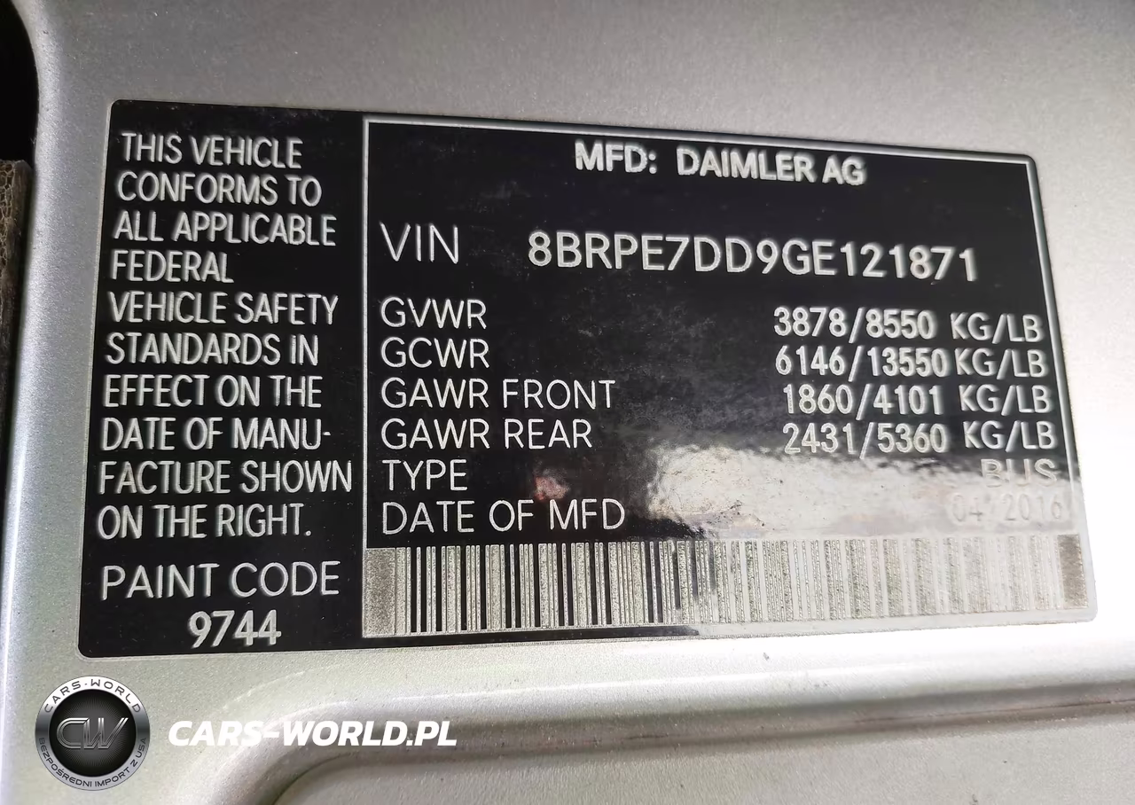 2016 Mercedes-Benz Sprinter 2500 VIN:8BRPE7DD9GE121871 - 9