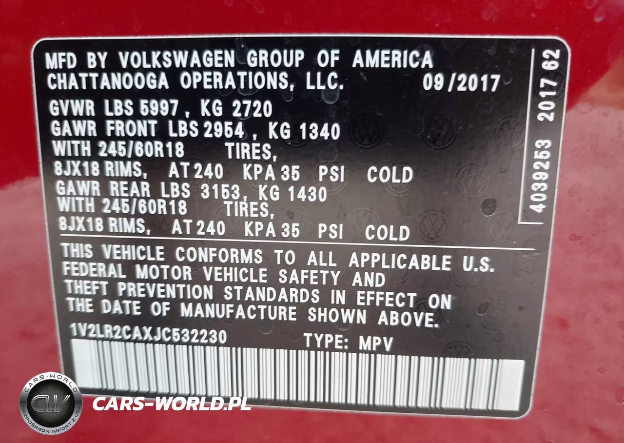 2018 Volkswagen Atlas 3.6L V6 Se-3.6L V6 Se W-Technology VIN:1V2LR2CAXJC532230 - 9