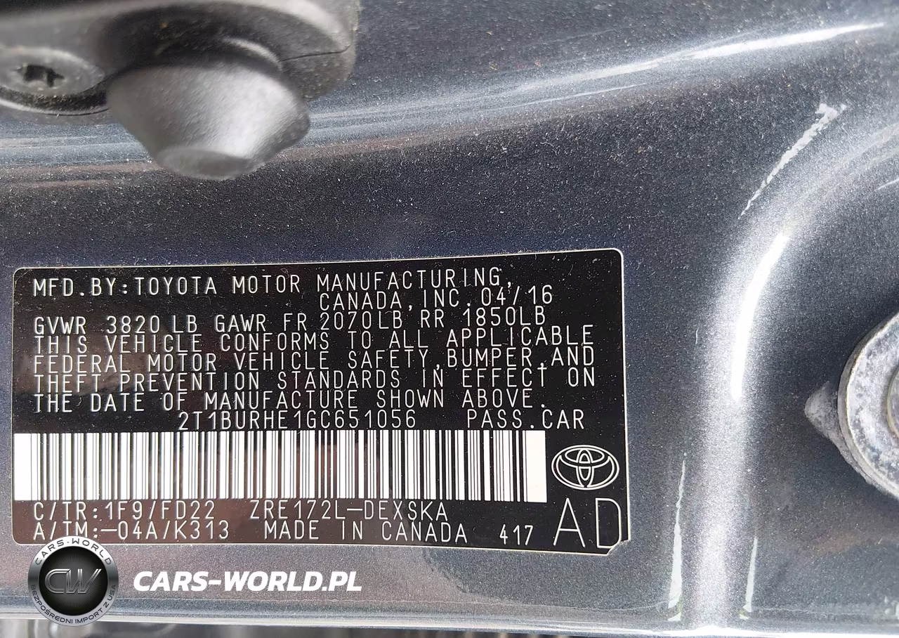 2016 Toyota Corolla S Plus VIN:2T1BURHE1GC651056 - 9