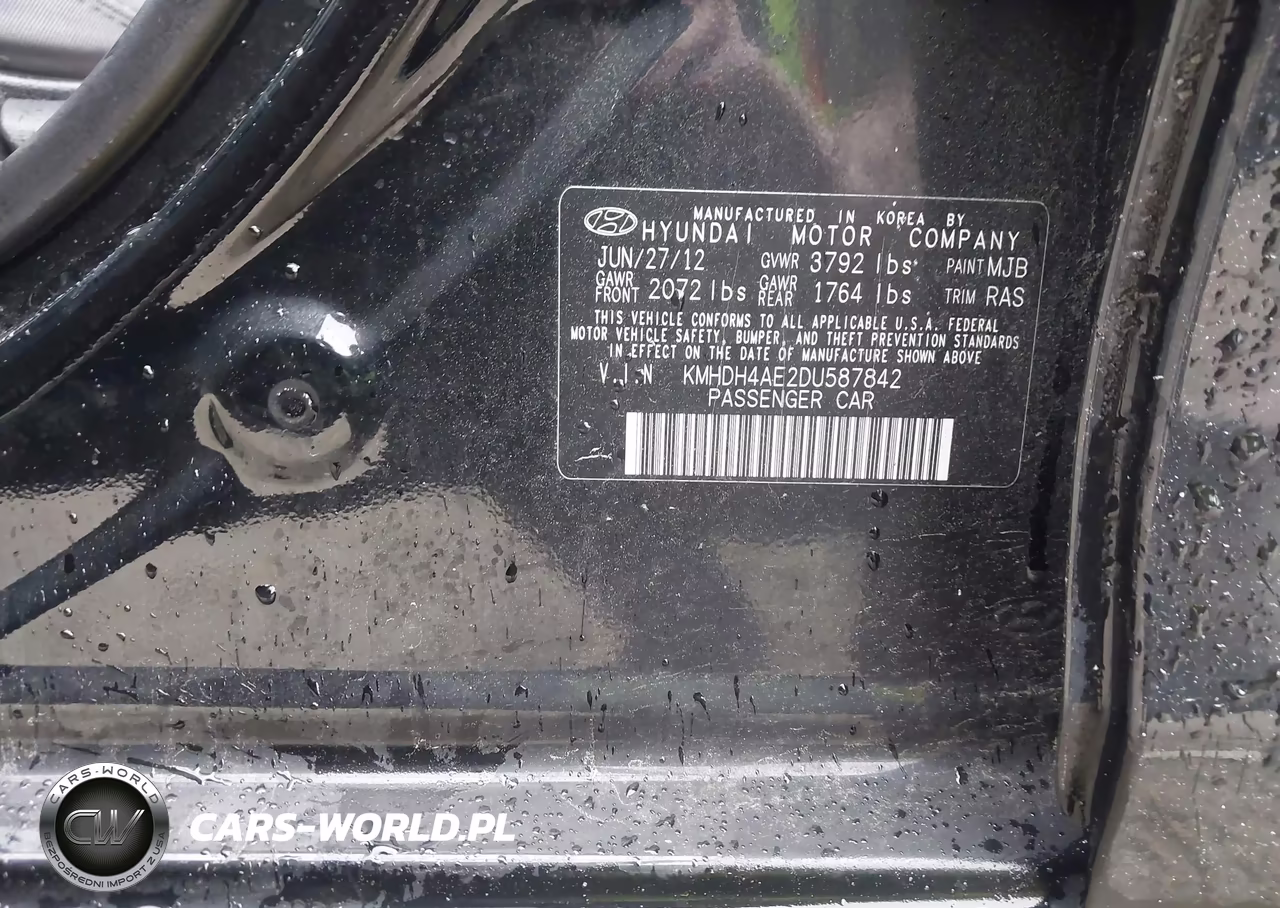 2013 Hyundai Elantra Gls VIN:KMHDH4AE2DU587842 - 9