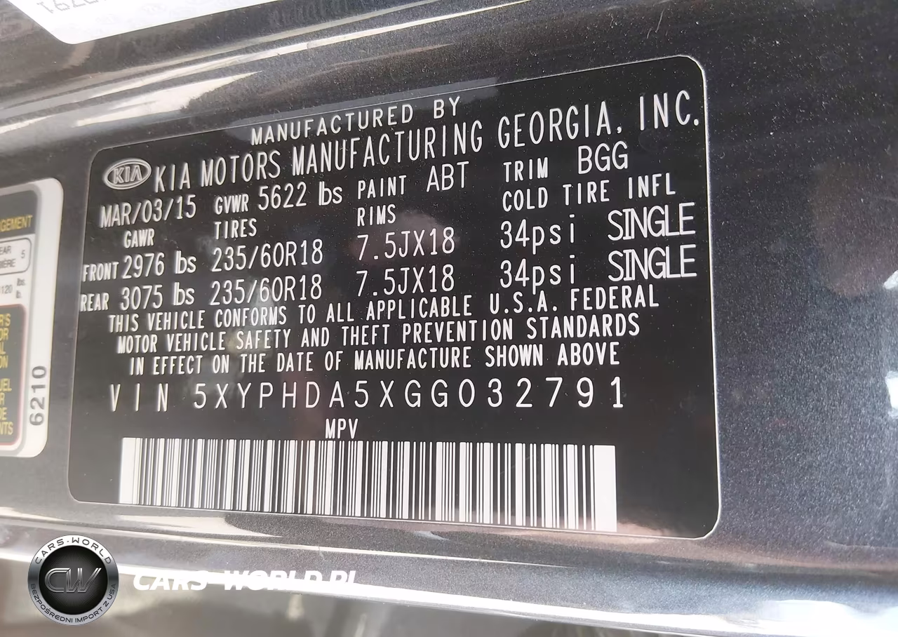 2016 Kia Sorento 3.3L Ex VIN:5XYPHDA5XGG032791 - 9