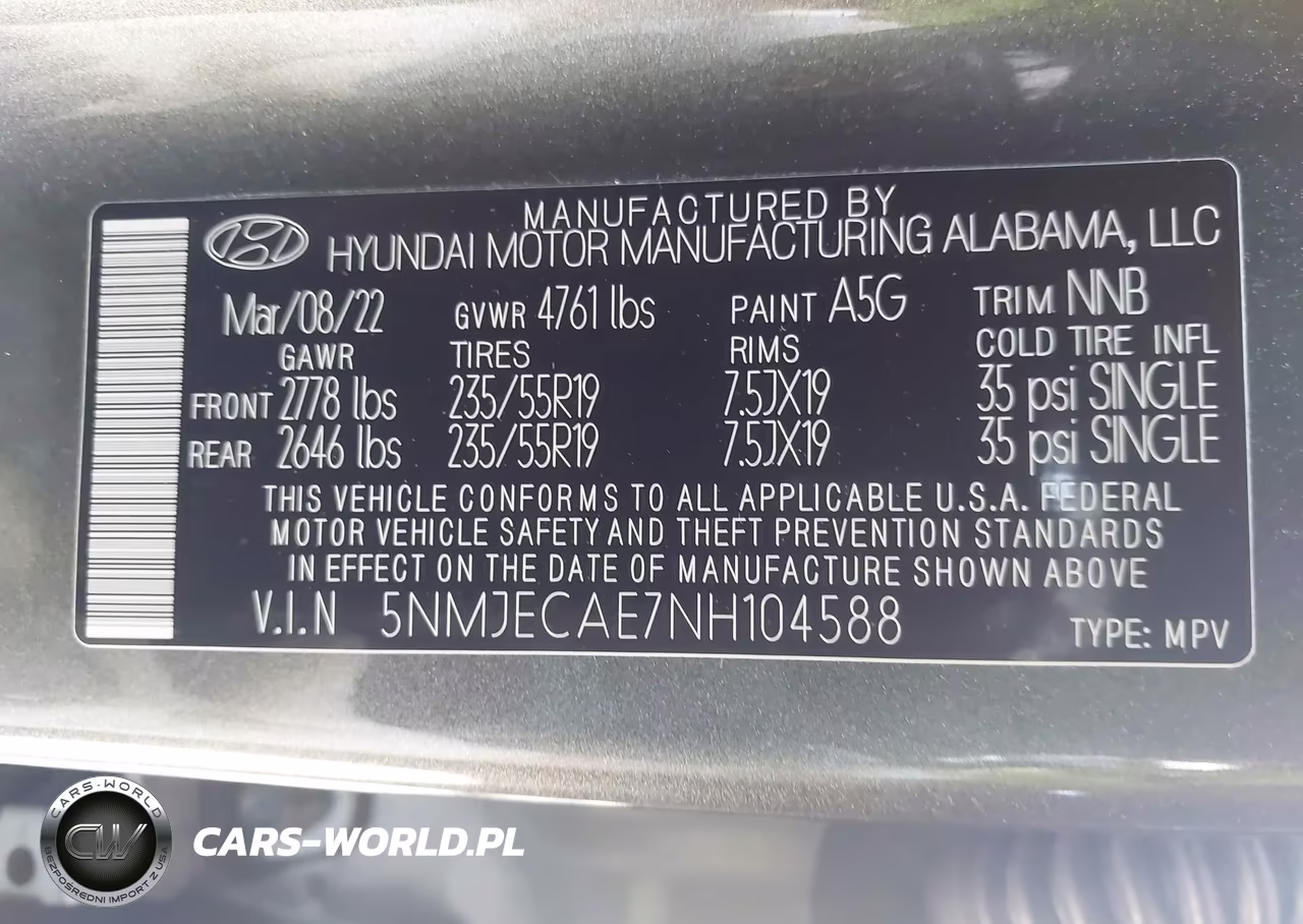 2022 Hyundai Tucson Limited VIN:5NMJECAE7NH104588 - 9